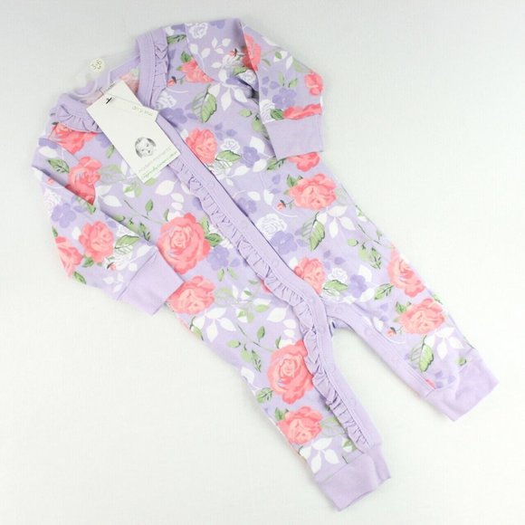 Gerber Other - Gerber Modern Moments Coverall One Piece Romper Baby Girl Size 3-6 M Purple